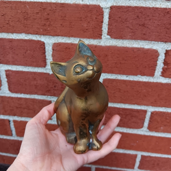Vintage Brass Cat Figure - Picture 1 of 14